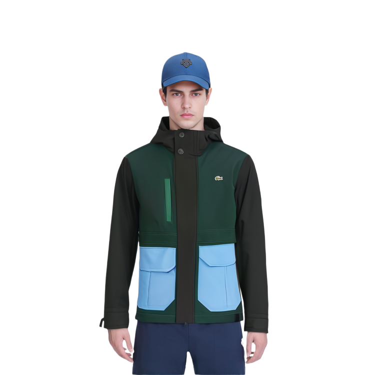 Details for LACOSTE Jaket Hoodie Desain Kantong Colorblock BH0556-NDN