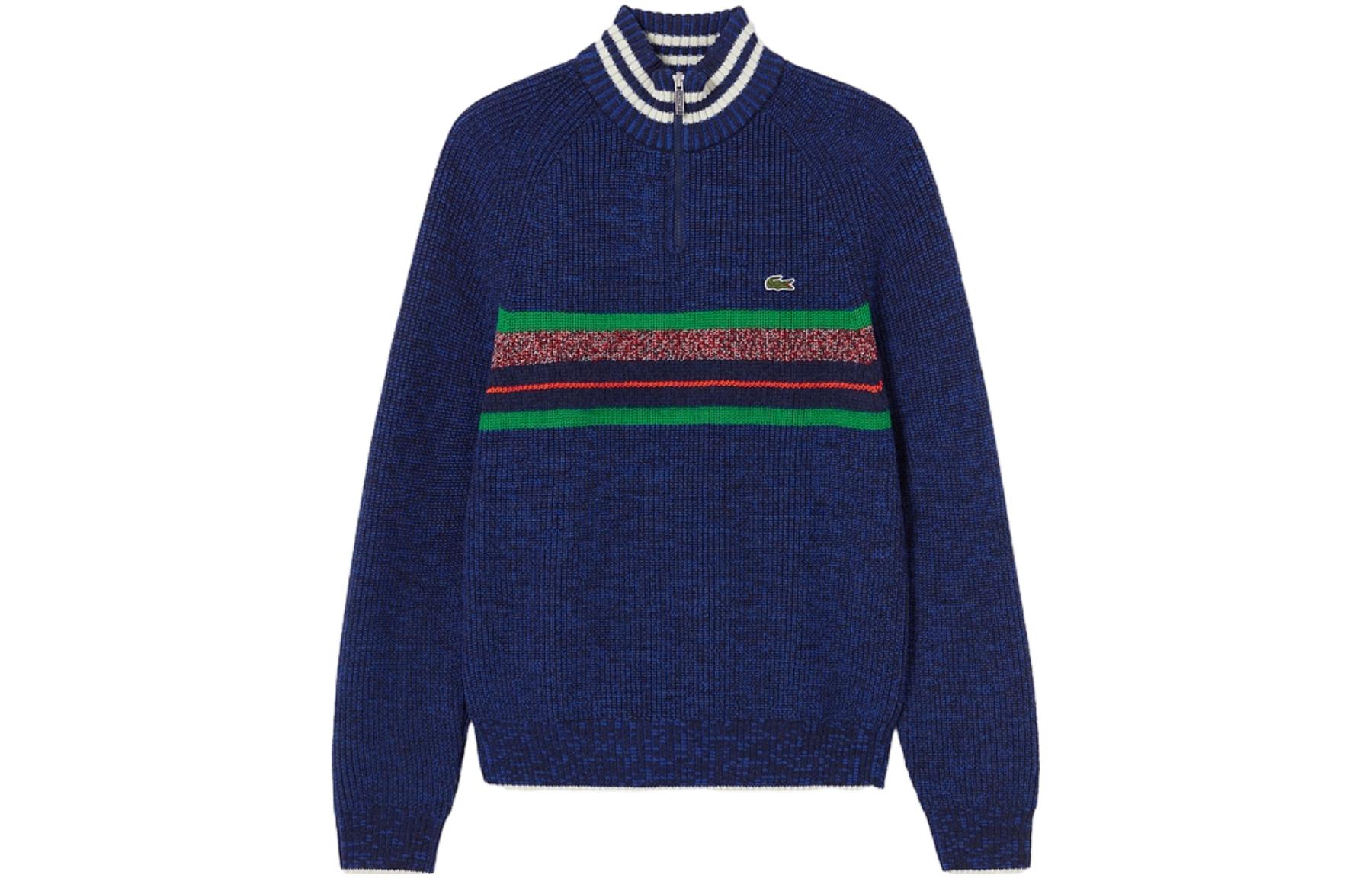 LACOSTE  Colorblock Stand Collar Sweater - Dark Blue AH0817-NIQ