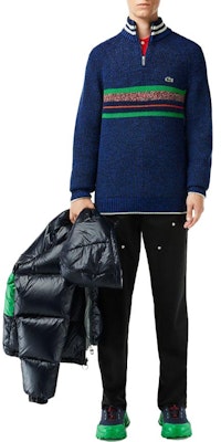 LACOSTE Colorblock Stand Collar Sweater - Dark Blue AH0817-NIQ Lookbook LACOSTE Colorblock Stand Collar Sweater - Dark Blue AH0817-NIQ