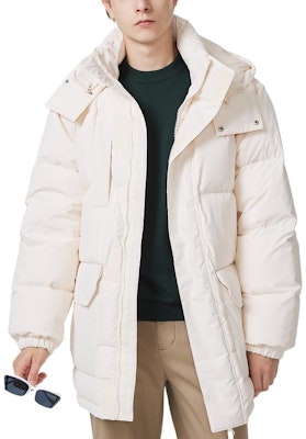 LACOSTE 奶白色可拆帽宽松保暖夹克. BH5977-XFJ Lookbook LACOSTE 奶白色可拆帽宽松保暖夹克. BH5977-XFJ