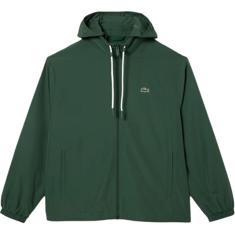 LACOSTE  Detachable Hood Zip-Up Jacket in Solid Dark Green BH1679-SMI 圖 2