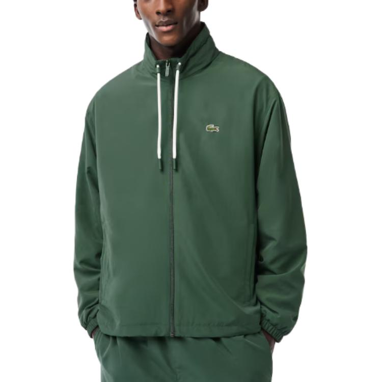 LACOSTE  Detachable Hood Zip-Up Jacket in Solid Dark Green BH1679-SMI 圖 3