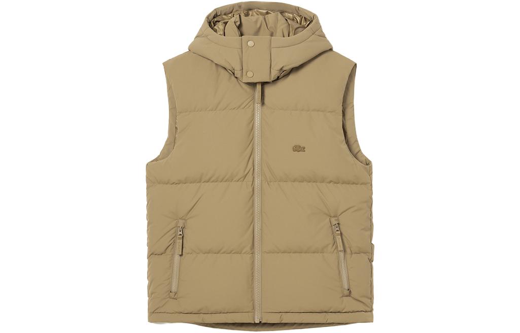 Order LACOSTE Rompi Tanpa Lengan Berkerudung Lepas Warna Khaki. BH1611-SIX