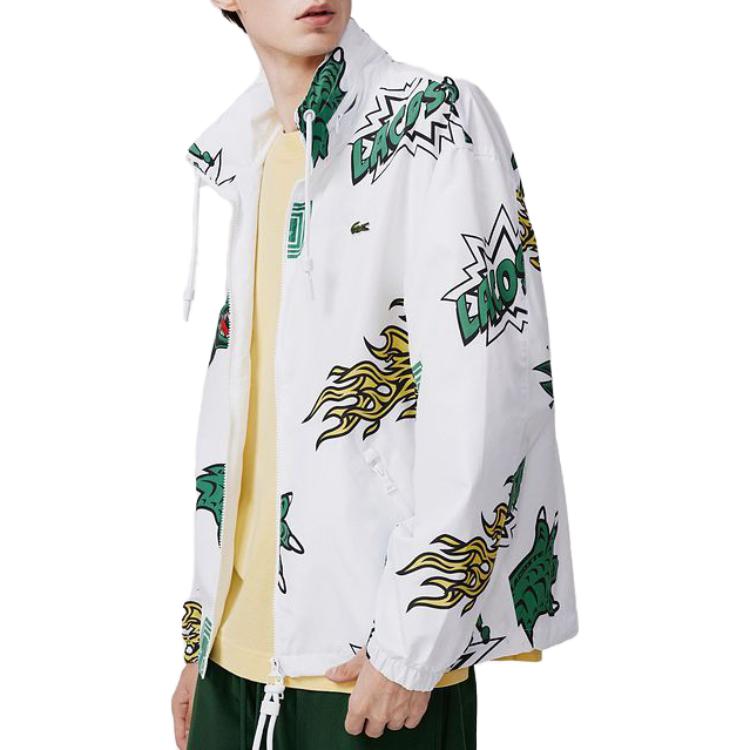 Lookbook LACOSTE  Dinosaur Print Colorblock Zip-Up Jacket with Stand Collar. BH4610