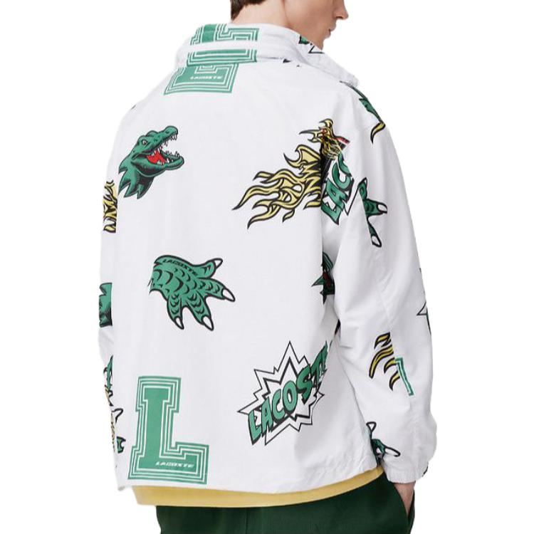 Purchase LACOSTE  Dinosaur Print Colorblock Zip-Up Jacket with Stand Collar. BH4610