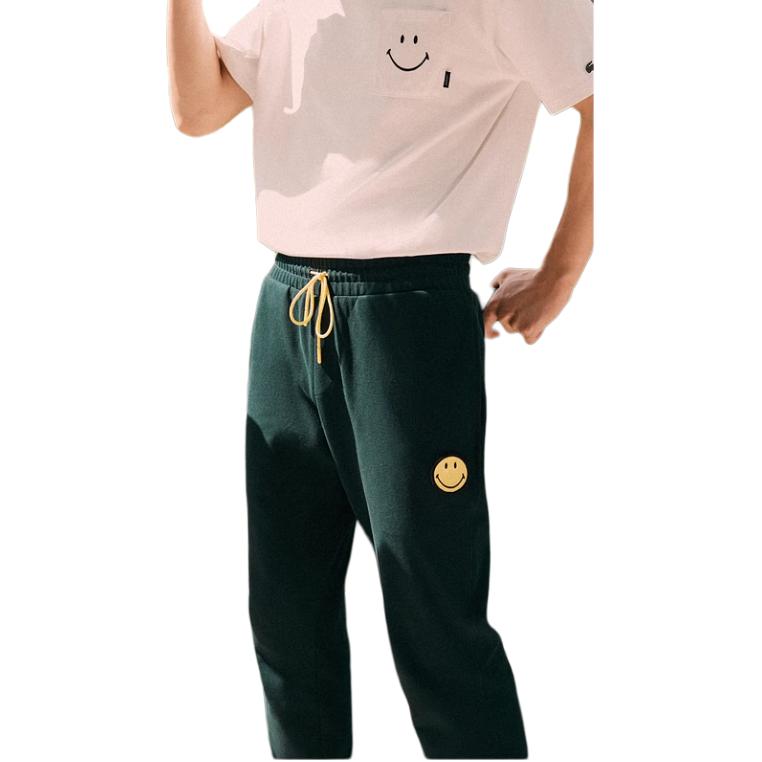 Shop LACOSTE  Embroidered Smile Face Casual Pants Deep Green. XH9279-YZP