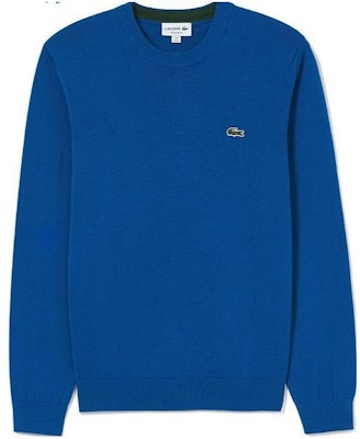 LACOSTE Fashion Simple Solid Knit Sweater Long-Sleeve Bright Blue. AH1985-131089-K1Q Buy LACOSTE Fashion Simple Solid Knit Sweater Long-Sleeve Bright Blue. AH1985-131089-K1Q