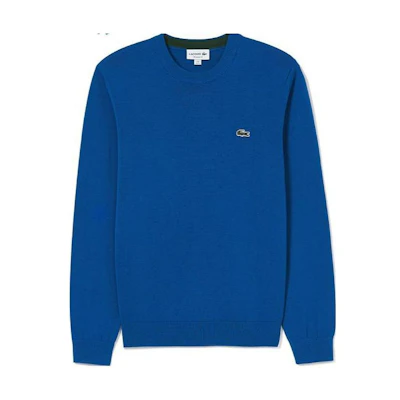 LACOSTE Fashion Simple Solid Knit Sweater Long-Sleeve Bright Blue. AH1985-131089-K1Q