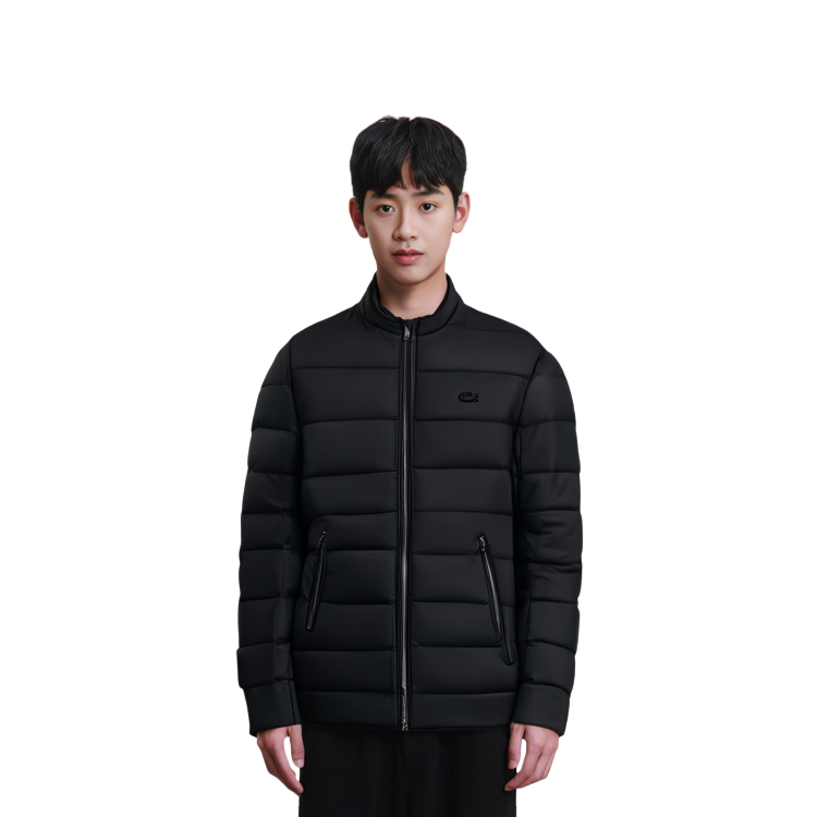 Purchase LACOSTE  FW23 Black Quilted Zip-Up Jacket BH9329-031