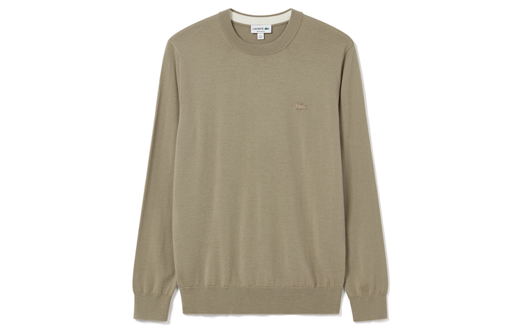 LACOSTE  FW23 Camel Crewneck Knit Sweater Long Sleeve Casual Pullover AH1969-CBB