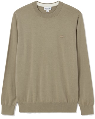 LACOSTE FW23 Camel Crewneck Knit Sweater Long Sleeve Casual Pullover AH1969-CBB Order LACOSTE FW23 Camel Crewneck Knit Sweater Long Sleeve Casual Pullover AH1969-CBB