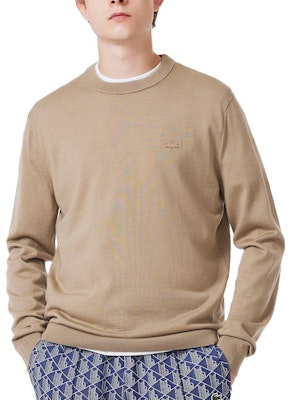 LACOSTE FW23 Camel Crewneck Knit Sweater Long Sleeve Casual Pullover AH1969-CBB Lookbook LACOSTE FW23 Camel Crewneck Knit Sweater Long Sleeve Casual Pullover AH1969-CBB
