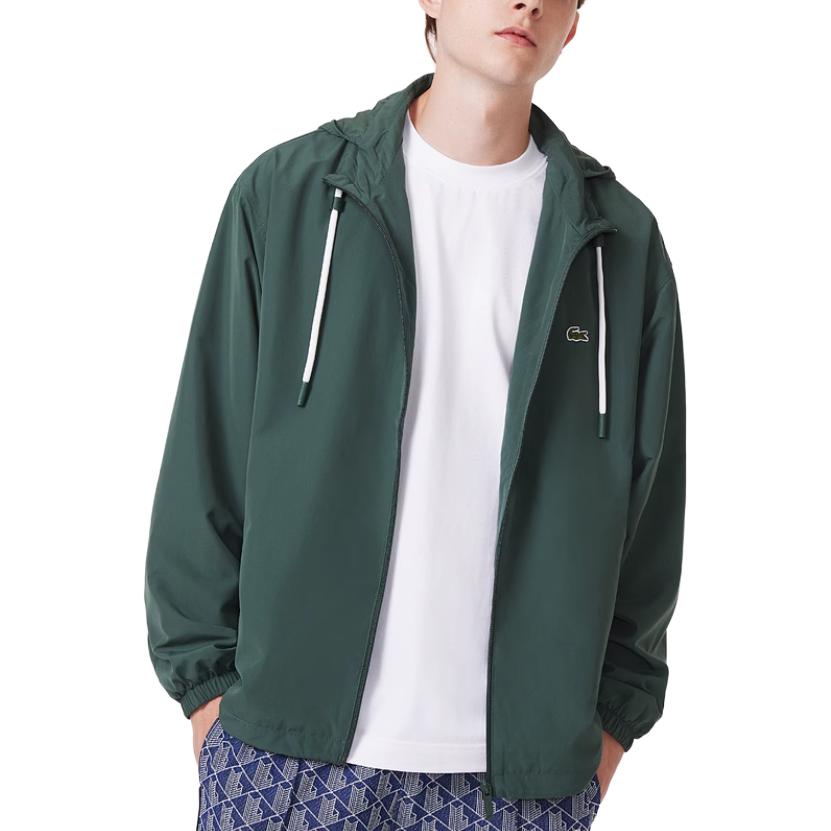 LACOSTE  FW23 Solid Zip-Up Hooded Jacket in Cypress Green. BH6291-SMI 圖 4