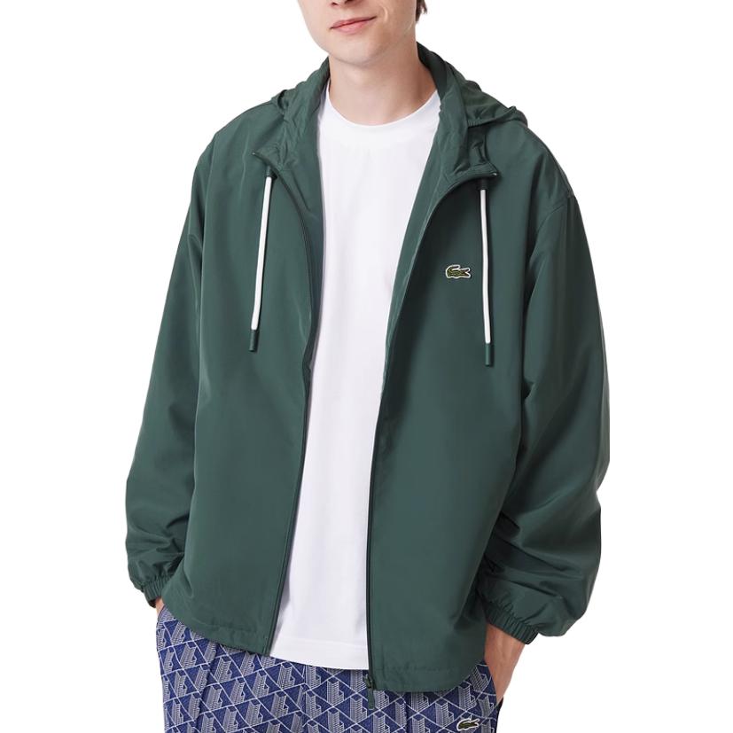 LACOSTE  FW23 Solid Zip-Up Hooded Jacket in Cypress Green. BH6291-SMI 圖 5