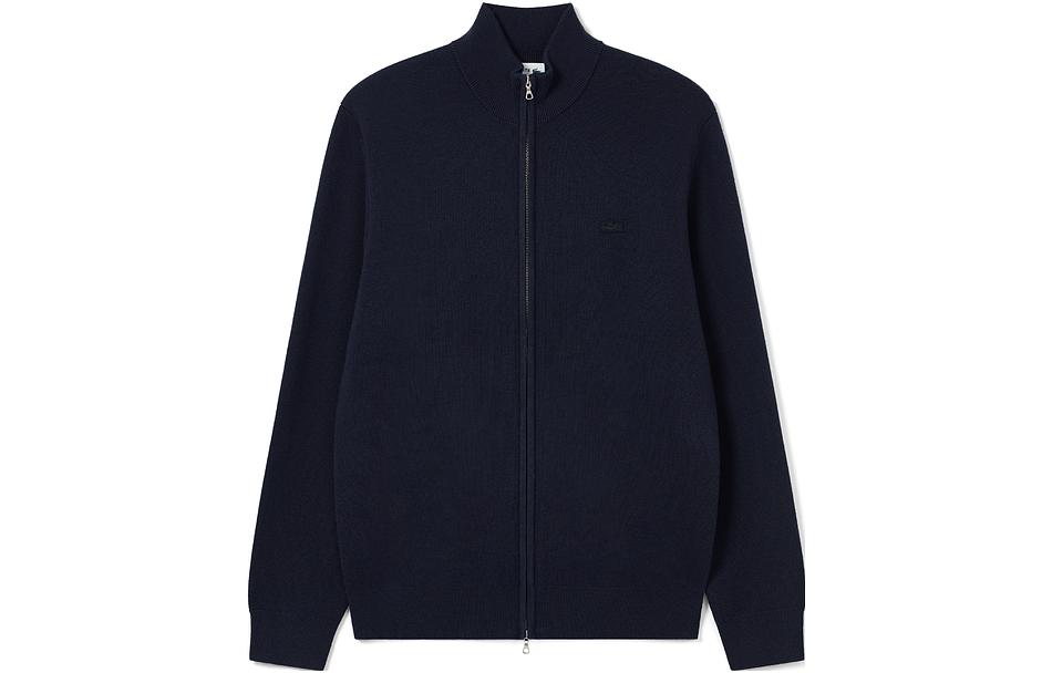 Order 라코스테 FW23 솔리드 집업 니트 가디건 네이비 블루 AH1955-166