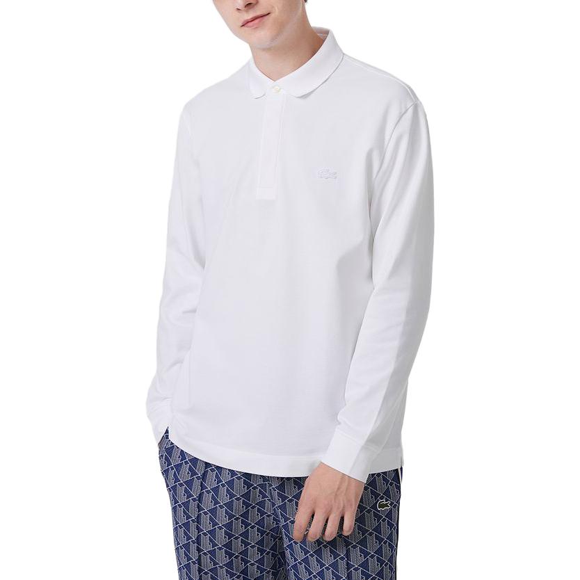 Lookbook LACOSTE  FW23 White Long-Sleeve Polo Shirt Classic Solid Color PH6248-001