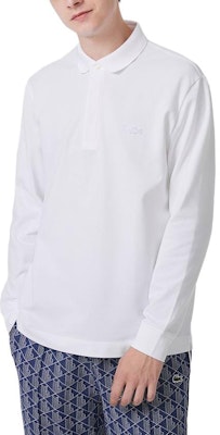 LACOSTE FW23 White Long-Sleeve Polo Shirt Classic Solid Color PH6248-001 Lookbook LACOSTE FW23 White Long-Sleeve Polo Shirt Classic Solid Color PH6248-001