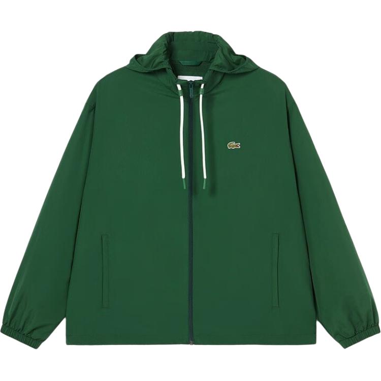LACOSTE  Green Crocodile Logo Patchwork Hoodie Jacket Long Sleeve. BH6291-132