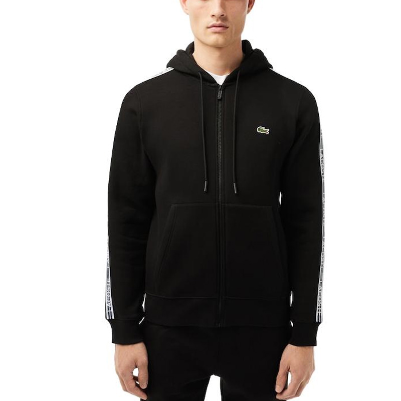 Lookbook LACOSTE  Half-Zip Striped Sweatshirt Black. SH5065