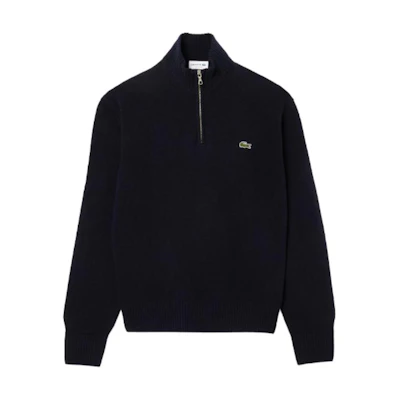 LACOSTE High-Neck Loose-Fit Knitted Sweater Midnight Blue. AH3052-166