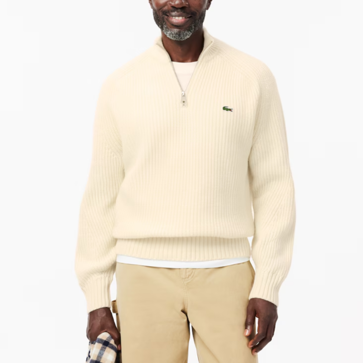 Lacoste  High-Neck Pullover Sweater White AH3134-XFJ 圖 3