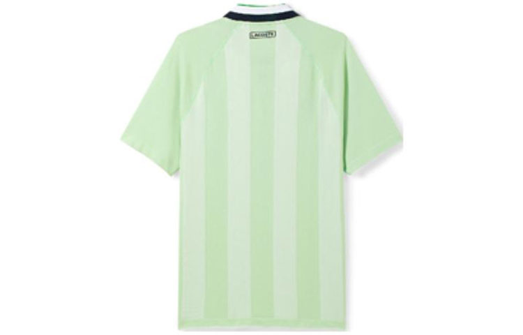 Lookbook LACOSTE  Light Green Striped Logo Loose Fit Short Sleeve Polo SS22. DH6441-GY1
