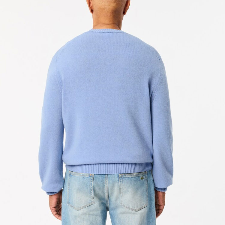 Shop LACOSTE Logo Bordir Crewneck Sweater Warna Biru Muda. AH2916-HBP