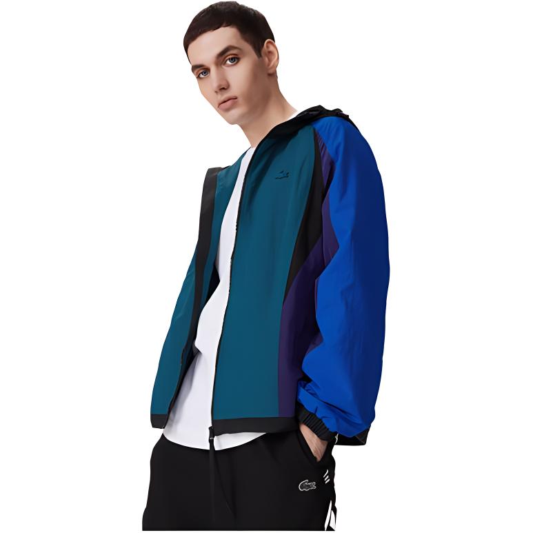 Lookbook LACOSTE  Logo Outdoor Casual Zip-Up Hoodie Jacket Multicolor拼 BH0552-TR4