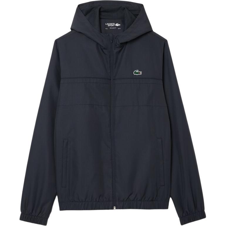 Order 라코스테 로고 집업 후드 재킷, 다크 그레이. BH3466-RT3