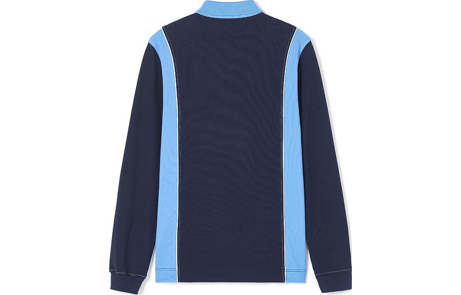 Lookbook LACOSTE 寬鬆版拼色長袖POLO衫 海軍藍/藍色 KH5362-F65