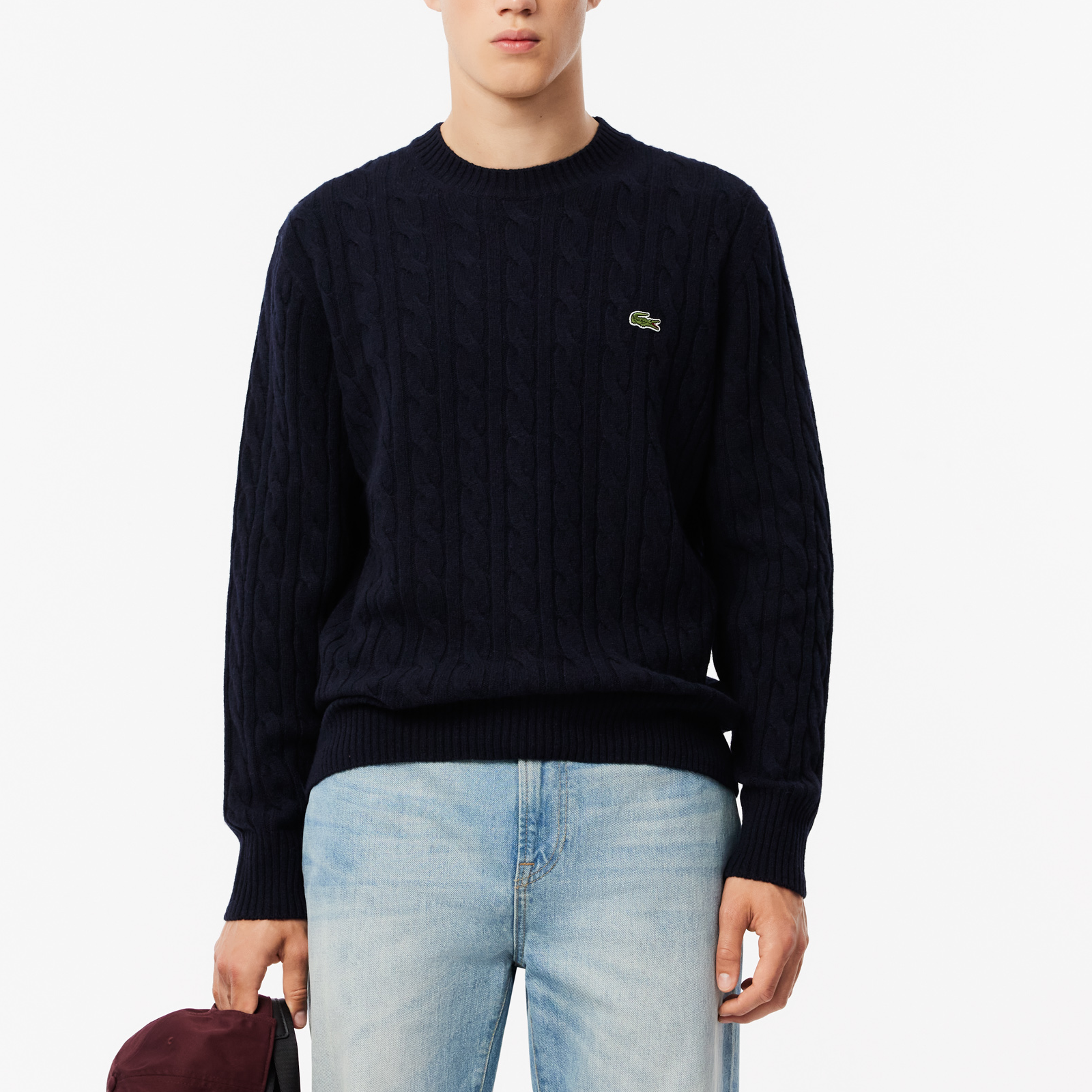 LACOSTE  Midnight Blue Logo Embroidered Crewneck Sweater. AH2924-166 圖 3