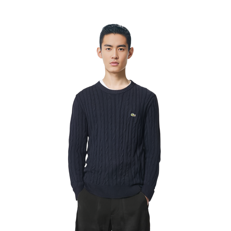 LACOSTE  Navy Blue Crewneck Knit Pullover Sweater Long Sleeve AH8566 圖 4