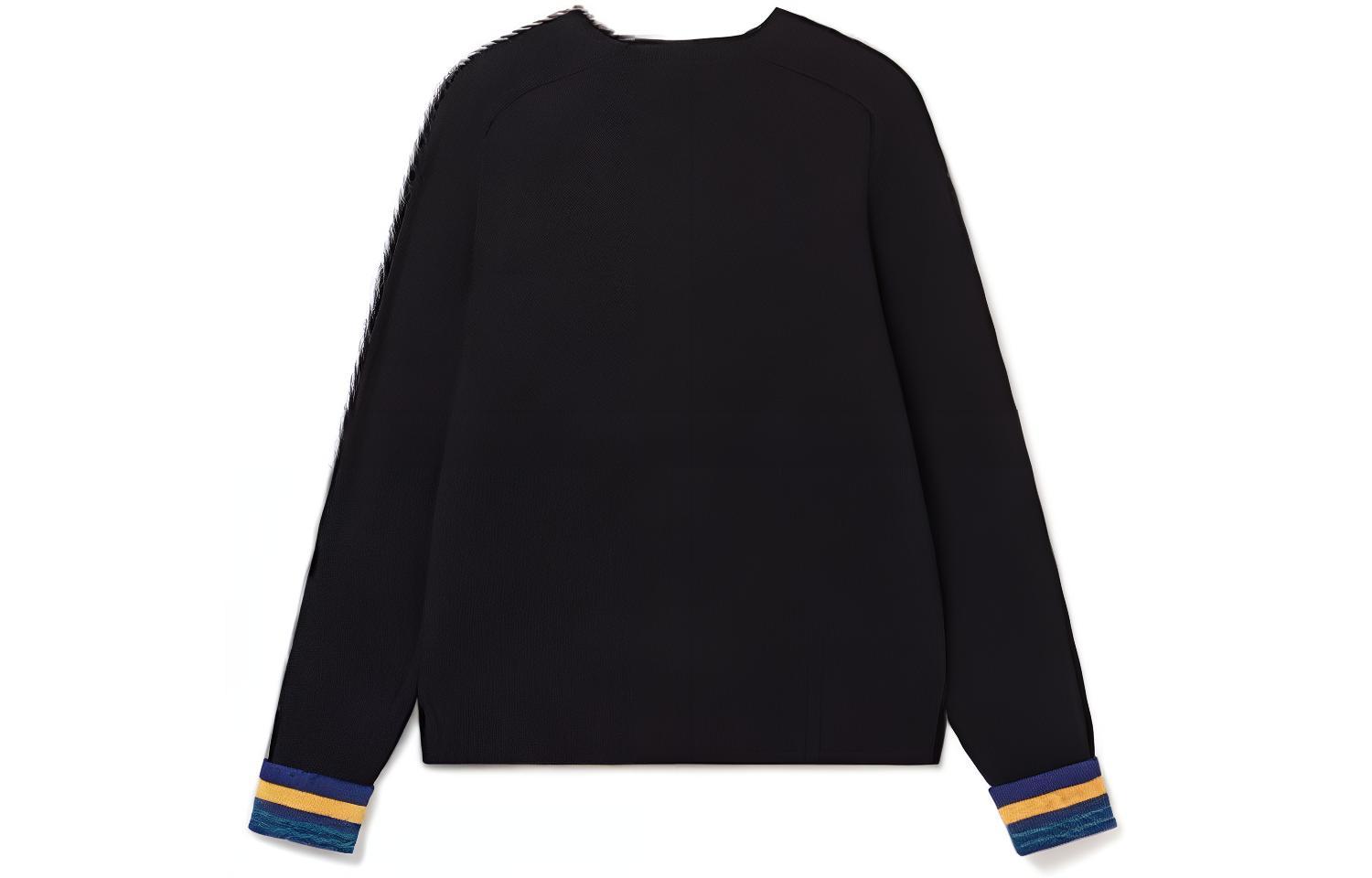 Lookbook LACOSTE  Navy Blue Knit Sweater Crewneck with Graphic Print. AH0824-1