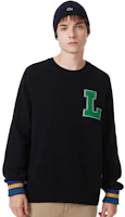 Purchase LACOSTE Navy Blue Knit Sweater Crewneck with Graphic Print. AH0824-1