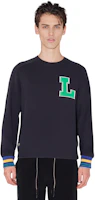 Cheap LACOSTE Navy Blue Knit Sweater Crewneck with Graphic Print. AH0824-1