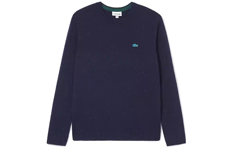 Order LACOSTE  Navy Blue Solid Knit Pullover Crewneck Sweater AH2341-7CG