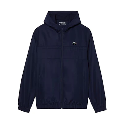 LACOSTE Navy Blue Zip-Up Hoodie Jacket with Logo. BH3466-5FS