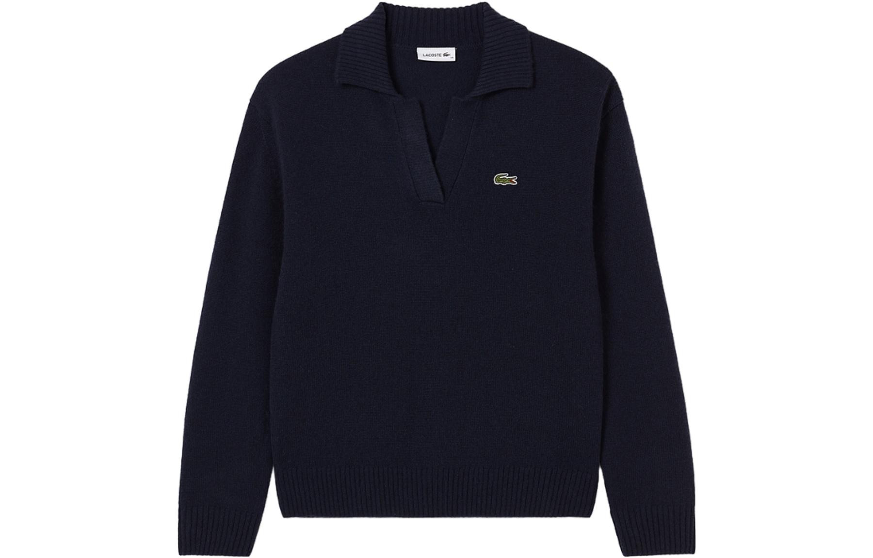 LACOSTE  Navy Pure Cashmere V-Neck Sweater Casual Jumper. AF0403-166 圖 2