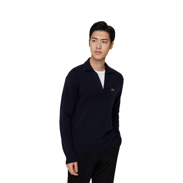 LACOSTE  Navy Pure Cashmere V-Neck Sweater Casual Jumper. AF0403-166 圖 6