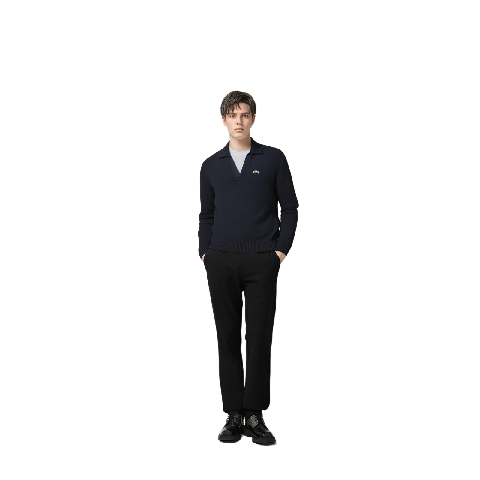 LACOSTE  Navy Pure Cashmere V-Neck Sweater Casual Jumper. AF0403-166 圖 7