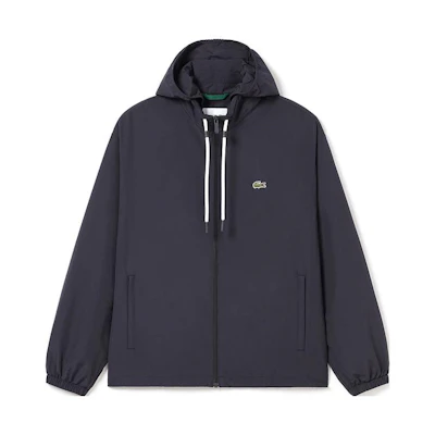 LACOSTE Navy Zip-Up Hoodie Jacket FW23 Casual Sportswear. BH6291-HDE