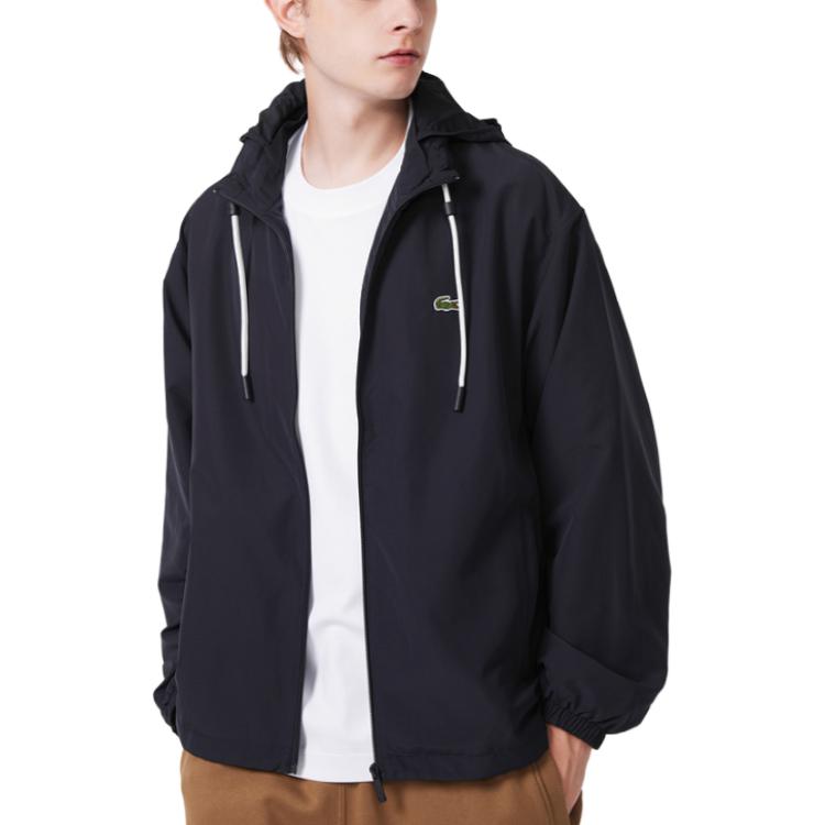 Shop ラコステ ネイビー ジップアップ パーカー ジャケット FW23 カジュアル スポーツウェア BH6291-HDE