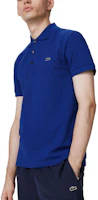 Shop LACOSTE 寶石藍刺繡短袖休閒Polo衫 PH7937-BDM