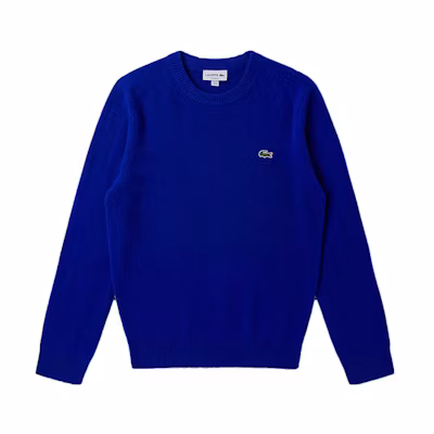 LACOSTE Pure Cashmere Animal Print Crewneck Sweater - Gemstone Blue AH6807-BDM