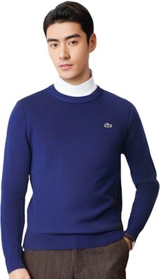 LACOSTE Suéter Cuello Redondo Animal Print Cashmere Puro - Azul Gemstone AH6807-BDM Shop LACOSTE Suéter Cuello Redondo Animal Print Cashmere Puro - Azul Gemstone AH6807-BDM