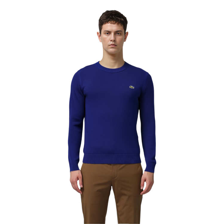 Purchase LACOSTE Suéter Cuello Redondo Animal Print Cashmere Puro - Azul Gemstone AH6807-BDM