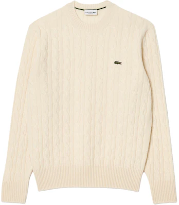 LACOSTE Pure White Sweater with Embroidered Logo and Crew Neck. AH2924-XFJ Order LACOSTE Pure White Sweater with Embroidered Logo and Crew Neck. AH2924-XFJ