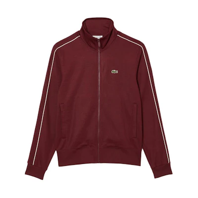 Lacoste Red Striped Zip-Up Long Sleeve Jacket SH1457-YUP