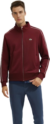 Lacoste Red Striped Zip-Up Long Sleeve Jacket SH1457-YUP Shop Lacoste Red Striped Zip-Up Long Sleeve Jacket SH1457-YUP