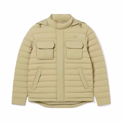 LACOSTE Removable Hood Cotton Jacket Beige. BH8537